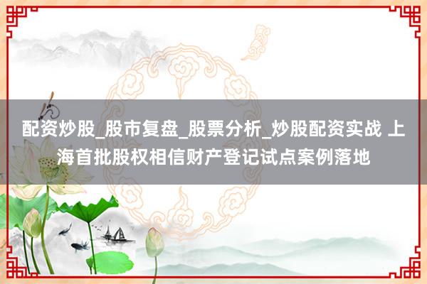 配资炒股_股市复盘_股票分析_炒股配资实战 上海首批股权相信财产登记试点案例落地