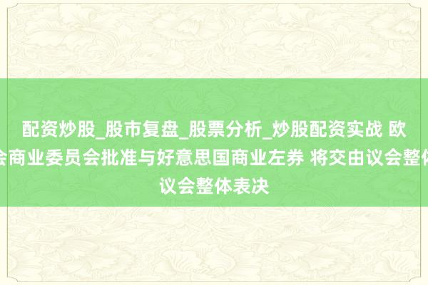 配资炒股_股市复盘_股票分析_炒股配资实战 欧洲议会商业委员会批准与好意思国商业左券 将交由议会整体表决